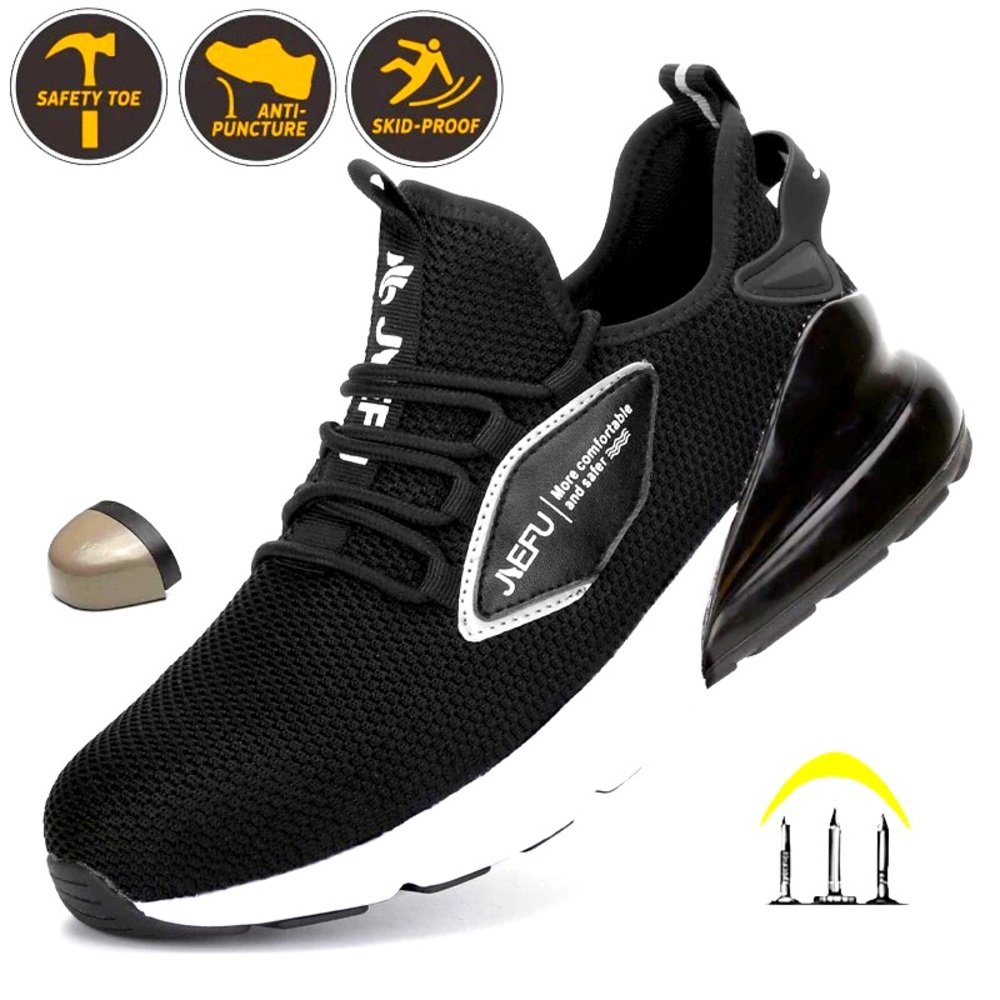 Men's work shoes with anti-slip steel toe cap